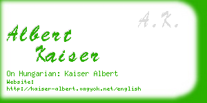 albert kaiser business card